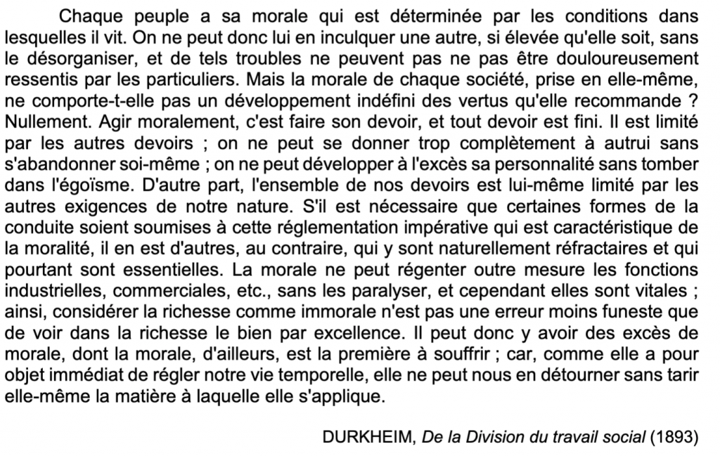 De la division du travail de Durkheim