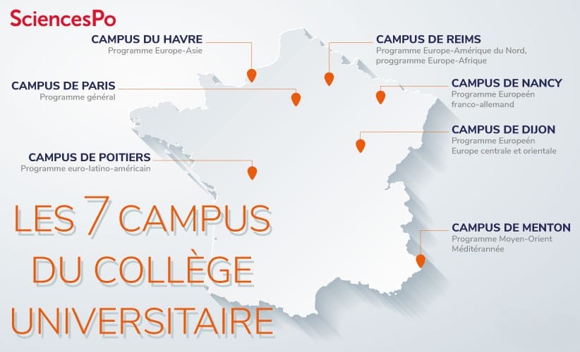 Les 7 campus délocalisés de Sciences Po Paris